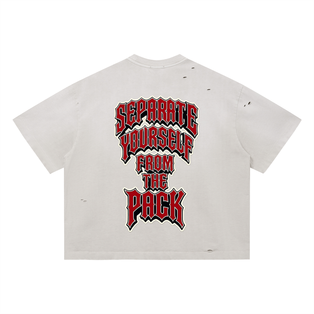 LONEWOLF Vintage Washed Distressed Boxy Oversized T-Shirt