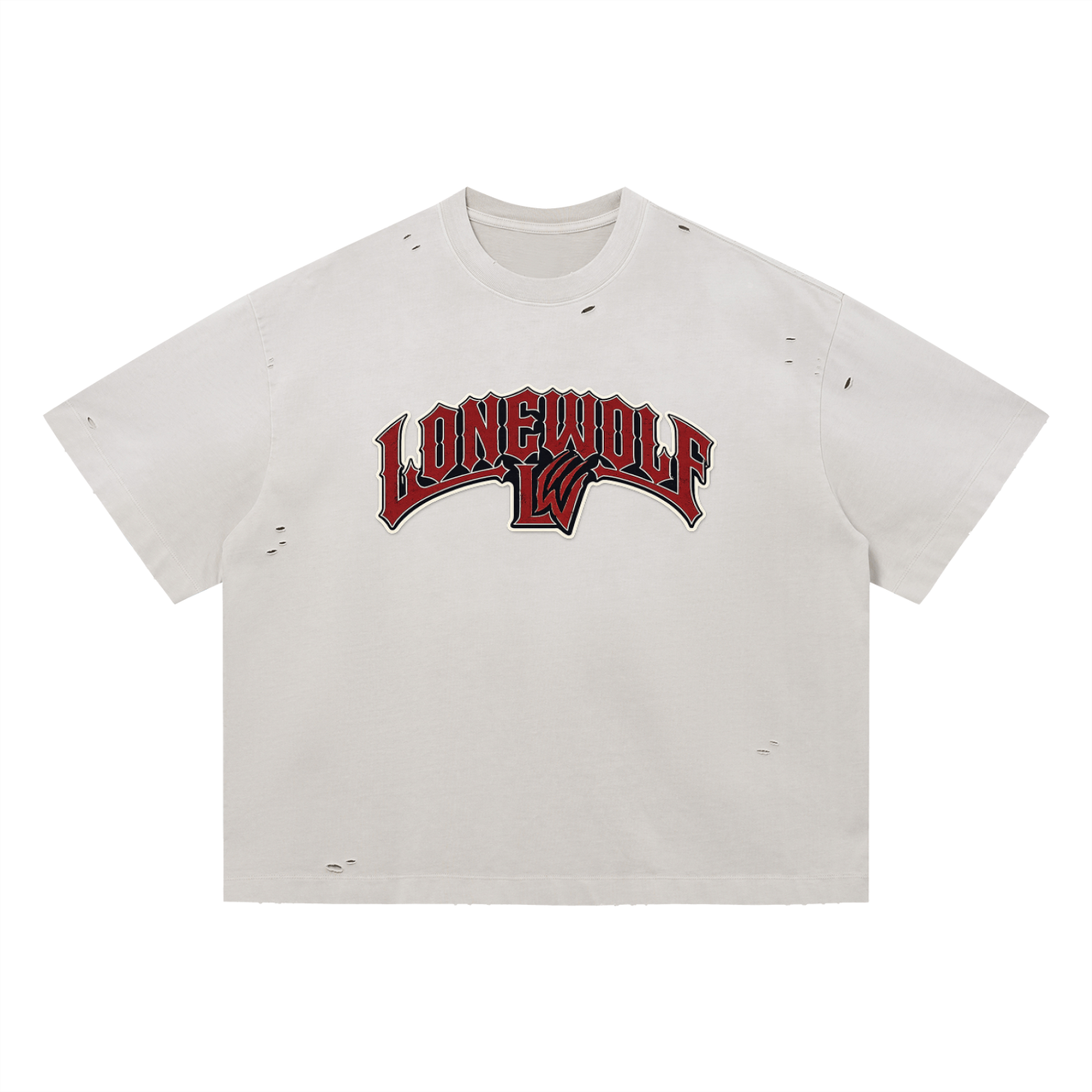LONEWOLF Vintage Washed Distressed Boxy Oversized T-Shirt